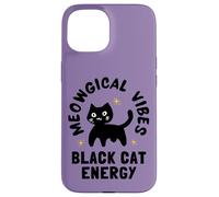 Meowgical Vibes BlackCat Energy Witchy Bruja Cat Witch Custodia per iPhone 15