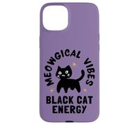 Meowgical Vibes BlackCat Energy Witchy Bruja Cat Witch Custodia per iPhone 15 Plus