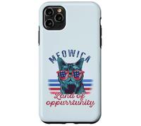 MEOWICA Land of Oppurrtunity 4 luglio USA Cat Sunglasses Meme Custodia per iPhone 11 Pro Max