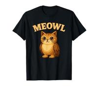 Meowl Cat Owl Funny Cursed Internet Trendy Meme Maglietta