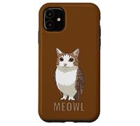 Meowl Cat-Owl Meme Design - Internet Brainrot Culture Custodia per iPhone 11