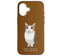 Meowl Cat-Owl Meme Design - Internet Brainrot Culture Custodia per iPhone 16