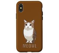Meowl Cat-Owl Meme Design - Internet Brainrot Culture Custodia per iPhone X/XS
