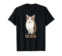 Meowl Cat-Owl Meme Design - Internet Brainrot Culture Maglietta