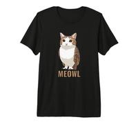 Meowl Cat-Owl Meme Design - Internet Brainrot Culture Maglietta Premium