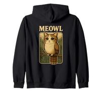 Meowl - Divertente gergo da Gioco Meme Meow Cat Owl Brainrot Felpa con Cappuccio