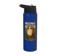 Meowl - Divertente gergo da gioco meme Meow Cat Owl Brainrot Stainless Steel Insulated Water Bottle