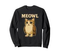 Meowl - Divertente Gioco per Ragazzi Meow Cat Owl Brainrot Meme Felpa