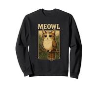 Meowl - Divertente Gioco per Ragazzi Meow Cat Owl Brainrot Meme Felpa