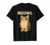 Meowl - Divertente Gioco per Ragazzi Meow Cat Owl Brainrot Meme Maglietta