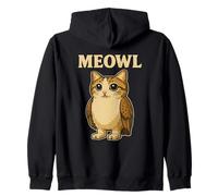 Meowl - Divertente Meme di Gioco Meow Cat Owl Brainrot Slang Felpa con Cappuccio