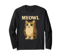 Meowl - Divertente Meme di Gioco Meow Cat Owl Brainrot Slang Maglia a Manica