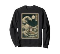 Meowl Great Wave off Kanagawa - Cat Owl Brainrot Slang Meme Felpa
