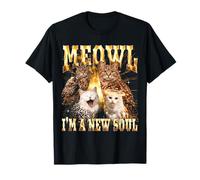 Meowl I'm A New Soul Funny Cat Owl Meme Grafica Bootleg Maglietta