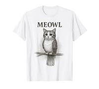 Meowl Sketch - Meow Cat Owl Brainrot Meme - Giochi per Bambini Adolescenti Maglietta