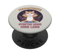Meowmaste Cat Yoga Stretch More Hiss Less Design PopSockets PopGrip Adesivo