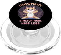 Meowmaste Cat Yoga Stretch More Hiss Less Design PopSockets PopGrip per MagSafe