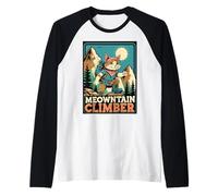 Meowntain Climber - Gioco di parole per escursioni a forma di gatto divertente Maglia con Maniche Raglan