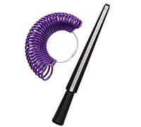 Meowoo Anello Mandrino Sizer Finger Mandrino Nelli Dimensionamento Metro Dita Gauge Set Gioielli Strumenti Taglie Standard per Regno Unito, UE, USA e Svizzera (Viola Nero)