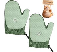 Meowvo All in One Grooming Mist Glove for Pets, Cat/Dog Hair Electrostatic Comb Remover, Dematting Comb for Cats and Dogs, Can Be Filled with Water and Sprayed. (green,2pcs)