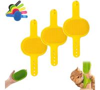 Meowvo Silicone Grooming Strap Pad for Cats, Cat Self Groomer Brush, Silicone s Scratcher and Massager, Grooming Strap Pad for Climbing Frames Table Leg (3Pcs-Yellow)