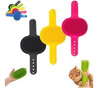 Meowvo Silicone Grooming Strap Pad for Cats, Cat Self Groomer Brush, Silicone s Scratcher and Massager, Grooming Strap Pad for Climbing Frames Table Leg (3Pcs-Mix-I)