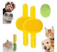 Meowvo Silicone Grooming Strap Pad for Cats, Silicone Grooming Strap Pad - 2-in-1 Self-Groomer,Adjustable Silicones Pet Groomings Tool for Climbings Frames Table Legs (Yellow)