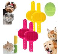 Meowvo Silicone Grooming Strap Pad for Cats, Silicone Grooming Strap Pad - 2-in-1 Self-Groomer,Adjustable Silicones Pet Groomings Tool for Climbings Frames Table Legs (Yellow+Red)