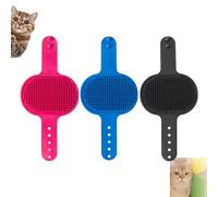 Meowvo Silicone Grooming Strap Pad for Cats, Silicone Grooming Strap Pad - 2-in-1 Self-Groomer, Adjustable Silicones Cats Brush, for Climbing Frames Table, Indoor Using (3*C)