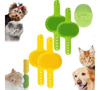 Meowvo Silicone Grooming Strap Pad for Cats, Silicone Grooming Strap Pad - 2-in-1 Self-Groomer,Adjustable Silicones Pet Groomings Tool for Climbings Frames Table Legs (Green+Yellow)