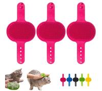 Meowvo Silicone Grooming Strap Pad for Cats, Silicone Grooming Strap Pad - 2-in-1 Self-Groomer, Cat Massager Tool for Climbing Frames and Table Leg (3 Pcs G)