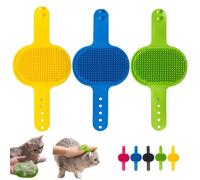 Meowvo Silicone Grooming Strap Pad for Cats, Silicone Grooming Strap Pad - 2-in-1 Self-Groomer, Cat Massager Tool for Climbing Frames and Table Leg (3 Pcs E)