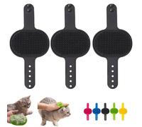 Meowvo Silicone Grooming Strap Pad for Cats, Silicone Grooming Strap Pad - 2-in-1 Self-Groomer, Cat Massager Tool for Climbing Frames and Table Leg (3 Pcs I)