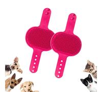 Meowvo Silicone Grooming Strap Pad for Cats, Silicone Grooming Strap Pad - 2-in-1 Self-Groomer, Cat Self Groomer Brush for Climbing Frames Table Legs, for Cats & Dogs (Rose Red,2 Pcs)