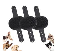 Meowvo Silicone Grooming Strap Pad for Cats, Silicone Grooming Strap Pad - 2-in-1 Self-Groomer, Cat Self Groomer Brush for Climbing Frames Table Legs, for Cats & Dogs (Black,3 Pcs)