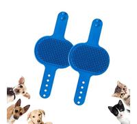 Meowvo Silicone Grooming Strap Pad for Cats, Silicone Grooming Strap Pad - 2-in-1 Self-Groomer, Cat Self Groomer Brush for Climbing Frames Table Legs, for Cats & Dogs (Blue,2 Pcs)