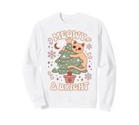 Meowy & Bright Christmas Cat Holiday Humor Felpa