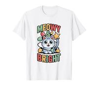 Meowy & Bright - Natale Gatto con Vista Luce Maglietta