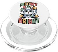 Meowy & Bright - Natale gatto con vista luce PopSockets PopGrip per MagSafe