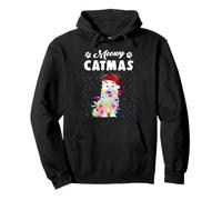 Meowy Catmas Funny Cat Christmas Xmas Kittens Lovers Felpa con Cappuccio