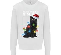 Meowy Christmas Tree Divertente Gatto Xmas Uomo Felpa Maglione