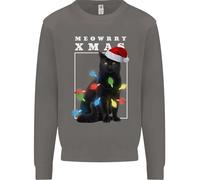 Meowy Christmas Tree Divertente Gatto Xmas Uomo Felpa Maglione