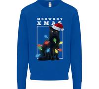 Meowy Christmas Tree Divertente Gatto Xmas Uomo Felpa Maglione