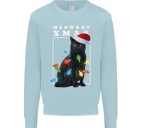 Meowy Christmas Tree Divertente Gatto Xmas Uomo Felpa Maglione
