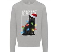 Meowy Christmas Tree Divertente Gatto Xmas Uomo Felpa Maglione