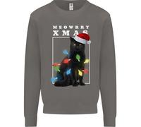 Meowy Christmas Tree Divertente Gatto Xmas Uomo Felpa Maglione