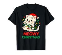 Meowy - Simpatico Gatto Bianco Argento Natalizio Maglietta