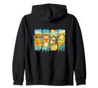 Meowy Summer Vibes Gatti godono del sole Felpa con Cappuccio