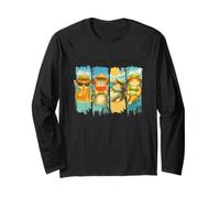 Meowy Summer Vibes Gatti godono del sole Maglia a Manica