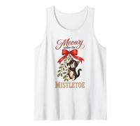 Meowy Under The Mistletoe Cute Tuxedo Kitten Christmas Canotta
